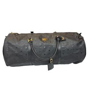 MCM Black Monogram Visetos Duffle Travel Bag 27x13.5x12